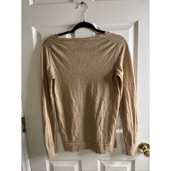 Banana Republic 100% Merino Wool V-Neck Sweater Women’s XS Beige - Picture 5 of 8